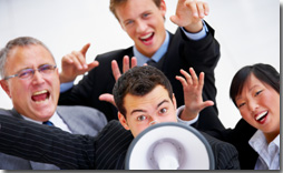 exuberiant biz people